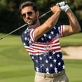thumbnail image 3 of Aplkyhs Patriotic USA Star Matching Couple Sport Shirts Couple Golf Matching Outfits Machine Washable Mens Hawaiian Shirt Quarter Zip Mens Shirts Casual for Golf,Tennis,Running,Gym, 3 of 6
