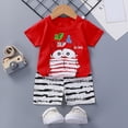 thumbnail image 2 of Kogui Boys Summer Pajamas Shorts Set Baby-Boys 2 Piece Snug Fit Footless Cotton Pajamas 5T 6T (Red,5-6 Years), 2 of 4