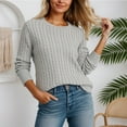 thumbnail image 2 of SGMVNU Womens Fall Winter Sweaters 2025 Trendy Cable Knit Long Sleeve Crewneck Tops Casual Outfit Sweater for Women Grey, Size XL, 2 of 4