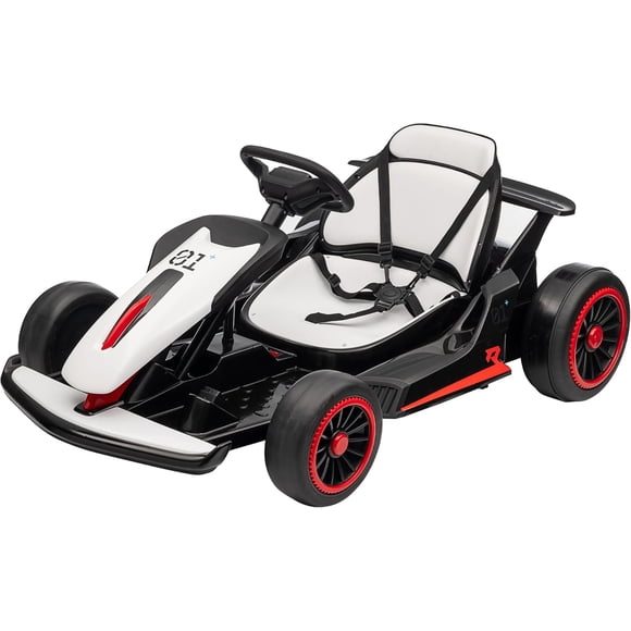 GARVEE Kids Drift Gokart Batería 24V 7AH, 2 Motores de 150W, Juguete Ride On, Blanco