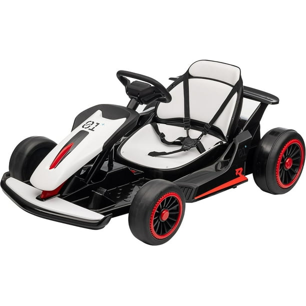 GARVEE Kids Drift Gokart Batería 24V 7AH, 2 Motores de 150W, Juguete Ride On, Blanco