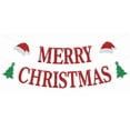 thumbnail image 1 of Banner navideño Zatain rojo con brillo 1,9 m, decoración festiva, 1 of 7