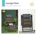 thumbnail image 4 of Wicker Folding Lounge Chair with Adjustable Backrest, Rattan Recliner Chair with Headrest & Side Table Tray, Grey, 4 of 7