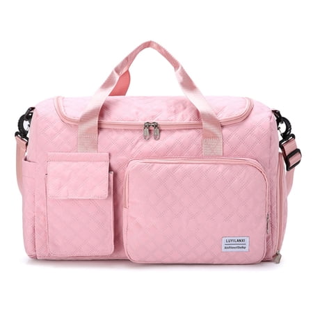 Women's gym bag, women's weekend travel bag, carry-on, with waterproof pockets/shoe compartment, suitable for airplanes, hospitals, sports, yoga, and business trips.（pink）