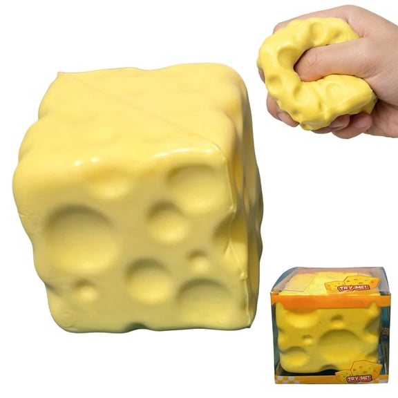Cheese Squishies Cube Block - Soft Squishy Fidget Toys, Squeeze Stress Ball for Stress Relief, Sensory Relaxation, Office Desk Fun & Gift