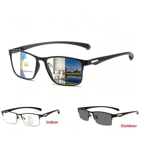 Progressive Multifocus Reading Glasses Blue Light Blocking Photochromic Sunglasses Computer Readers for Women Men Eyewear Lightweight Magnification Presbyopia Eyeglasses