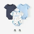 thumbnail image 4 of PatPat Baby Boy Clothes 3-Pack Baby Rompers Dinosaur Solid Color Short Sleeve Cotton Romper, 中性宝宝0-3月, 4 of 8