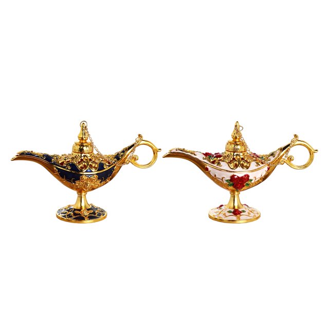 Lámpara de deseos de estilo Retro, 2 uds., estatuas de luces decorativas, esculturas, sala de estar, diseño de oficina, figuritas, accesorios azul y flor Soledad Esculturas de estatuas