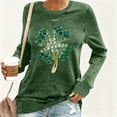 thumbnail image 6 of Craaazy Women's St Patricks Day Tops Clover Crewneck Long Sleeve Shirts Gifts, 6 of 6
