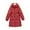 Red, variant on Women's Mid-Length Slim Fit Winter Coat Toggle Buttons Waisted Puffer Jacket Solid Color Classic Hooded Down Jacket