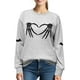 thumbnail image 1 of Sudadera XLIEVO con estampado de calaveras de Halloween para mujer, color gris, 1 of 5