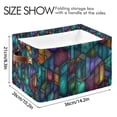 thumbnail image 4 of Yayeee 2 Pack Canvas Storage Basket with Handles for Shelves Fabric Bins Closet Organizer, Stained Glass Pattern, 4 of 8