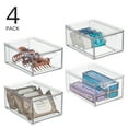 mDesign Plastic Stackable Bathroom Storage Organizer with Drawer, 4 ...