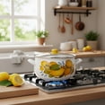 thumbnail image 2 of STPGoods Juicy Lemons Enamel Stockpot with Glass Lid 6.55 Qt (6.2 L) Enameled Aluminum Belly Deep Stock Pot for Cooking Induction Soup Pot, Yellow, 2 of 4