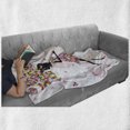 thumbnail image 6 of Feminine Soft Flannel Fleece Blanket, Girl with Floral Umbrella and Dress Walking with Butterflies Inspirational Art, Cozy Plush for Indoor and Outdoor Use, 70" x 90", Black and Pink, by Ambesonne, 6 of 6