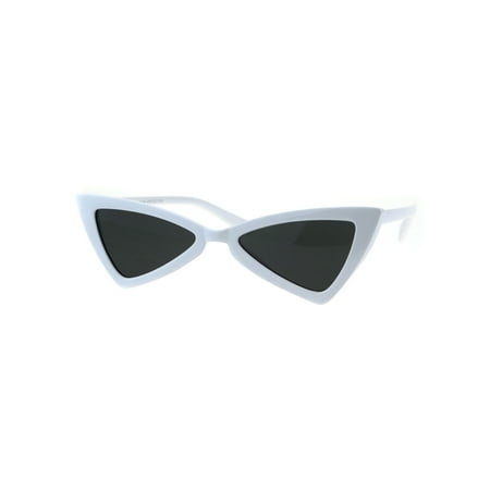 Womens Squared Triangle Cat Eye Bat Goth Sunglasses White Black