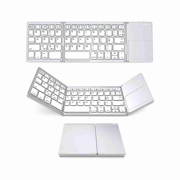 Mini teclado inalmbrico bt mini teclado teclado teclado ultra slim bt con panel tálil para // iOS plata