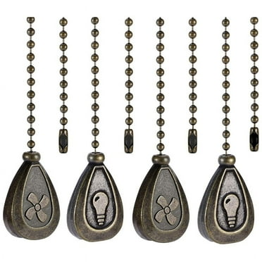 4 Pack Bronzed Ceiling Fan Pull Chain Extension, Classic Drop Shaped Pendant Pull Chains for Ceiling Fans and Lights