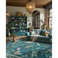 thumbnail image 3 of Moynesa 9'x12' Insect Area Rugs for Living Room Bedroom, Soft Washable Rugs 9x12ft Stain Resistant, Ultra-Thin Non-Slip Dining Room Rug Non-Shedding Accent Carpet for Office,Green, 3 of 8