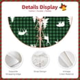 thumbnail image 3 of Xecao Christmas tree green plaid Pattern Christmas Tree Skirt Round Xmas Tree Mat Base Cover for Holiday Home Decorations-36", 3 of 6