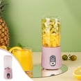 thumbnail image 1 of Oleegame 1PC Portable Small Fruit Juicer Usb Rechargeable With 6 Juicer For Shakes Handheld For Sports Travel Outdoors For Kitchen Pink, 1 of 9