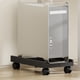 thumbnail image 1 of Adjustable Computer Tower Stand | Mobile Desktop Rack with 4 Locking Caster Wheels for PC Case | Ventilated Cart | Fits 7-11in Width | Plastic | White Black | 16.9x11in, 1 of 6