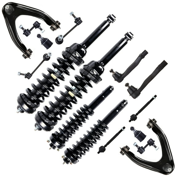 ECCPP Front and Rear pair Strut Spring Assembly Tie Rod End Control Arm and Ball Joint Assembly Stabilizer Bar Link Ball Joint Fits 1997-2001 for Honda CR-V replace for 171325 171583L 171583R
