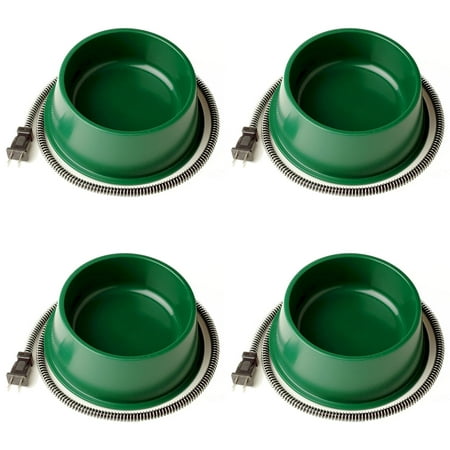Farm Innovators 1 Quart Electric Heated Pet Water Bowl, Green (4 Pack)