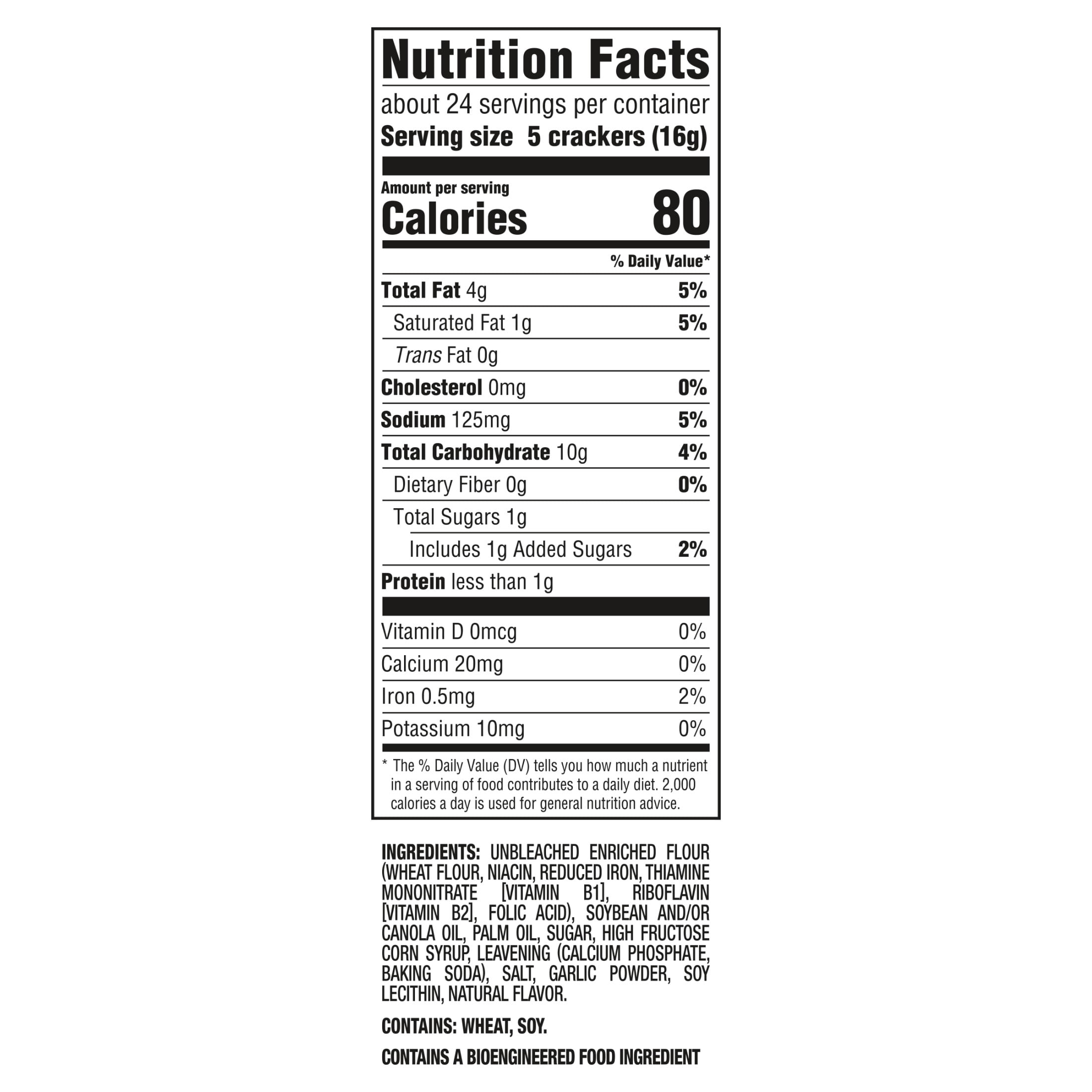 RITZ Garlic Butter Crackers, Snacks for Kids and Adults, Lunch Snacks, 13.7 oz