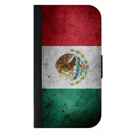Mexican Flag - Wallet Style Cell Phone Case with 2 Card Slots and a Flip Cover Compatible with the Apple iPhone 6 Plus and 6s Plus