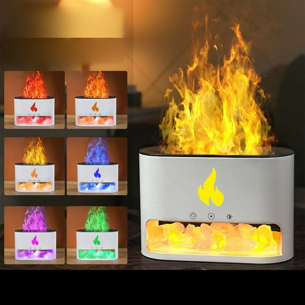 Campana Para Cocina Flame Diffuser,Multicolor Humidifier, Portable-Noiseless Aroma Diffuser For Home, Office Or Yoga Oil Diffuser With No-Water Auto-Off Protection