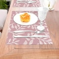 thumbnail image 5 of XMXT 4 Pcs Woven Placemats, Pink Leaf Texture Pattern Stain Resistant Anti-Skid Placemat for Kitchen Table, 12 x 18 inches, 5 of 6