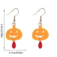 thumbnail image 3 of Halloween Earrings Acrylic Dangle Earrings Ghost Pumpkin Bat Earrings Halloween Theme Accessories(A pair of Cute Pumpkin), 3 of 4