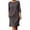 Gray, variant on Round Neck 3/4 Sleeve for Womens Shift Dresses Side Zipper Casual Work Wear Midi Dresses
