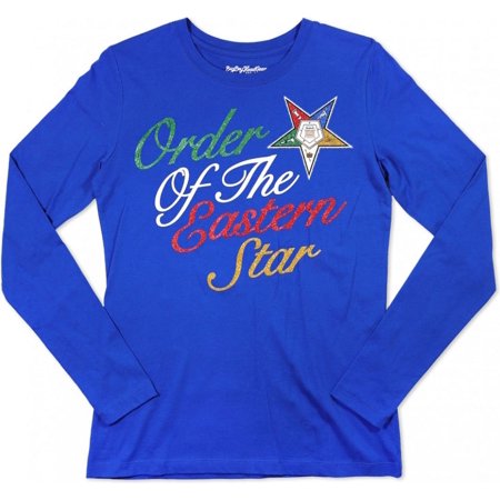 Big Boy Eastern Star Divine S3 Long Sleeve Ladies Tee [Long Sleeve - Royal Blue - S]