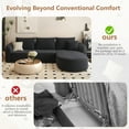 thumbnail image 4 of 111" L Shaped Modern Modular Sectional Curved Sofa, Minimalist Style Comfy Cloud Couch for Living Room Apartment, No Assembly Required Boneless Couches (Black,Right Facing Chaise), 4 of 7