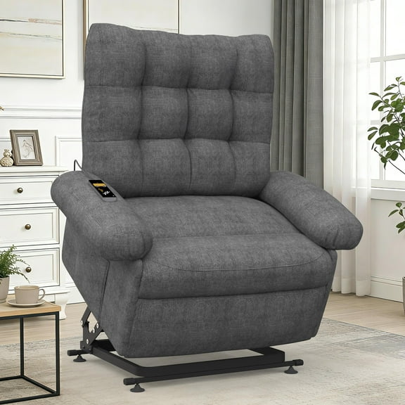 Power Lift Recliner Chair for Elderly, UHOMEPRO 3 Motor Electric Recliner with Independent Backrest Footrest and Lift Control, Easy Stand Assist Chair for Living Room, Dark Brown