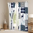 thumbnail image 3 of Manfei Rustic Deer Child Curtains Pack of 2 (42x84 Each), Vintage Blue Buffalo Plaid Curtains Blackout, Kawaii Cartoon Animal Bedroom Curtains, Curtains and Drapes Decor, 3 of 6