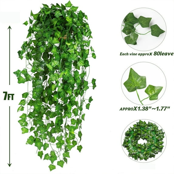 Artificial Plants Green Chain Wall Hanging Leaves Suitable for Home Rooms Gardens Wedding Garlands External Decoration