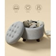 thumbnail image 2 of OSM Ottoman,Round Foot Rest Stool, Upholstered Large Ottoman Chair with Storage for Living Room & Bedroom, Decorative Home Furniture, Gray, 2 of 7