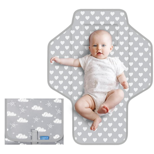 Cambiador portátil para bebé de viaje – Cambiador de pañales compacto impermeable con almohada incorporada – Estación de cambio ligera y plegable, regalos de ducha para recién nacidos