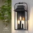 thumbnail image 3 of PARTPHONER Large Outdoor Light Fixture, 15.8'' Front Porch Light 3-Lights Anti-Rust Exterior Wall Mount Lantern Sconce with Clear Glass, 3 of 8