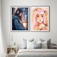thumbnail image 4 of Póster y impresiones de mariposas y chicas de anime con flores samuráis japonesas modernas, impresión en lienzo, arte de pared, imagen para decoración de sala de estar y estudio, 4 of 5