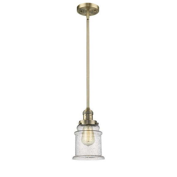 Innovations 1-LT Vintage LED Canton 6.5" Mini Pendant - Brushed Brass - 201S-BB-G184-LED