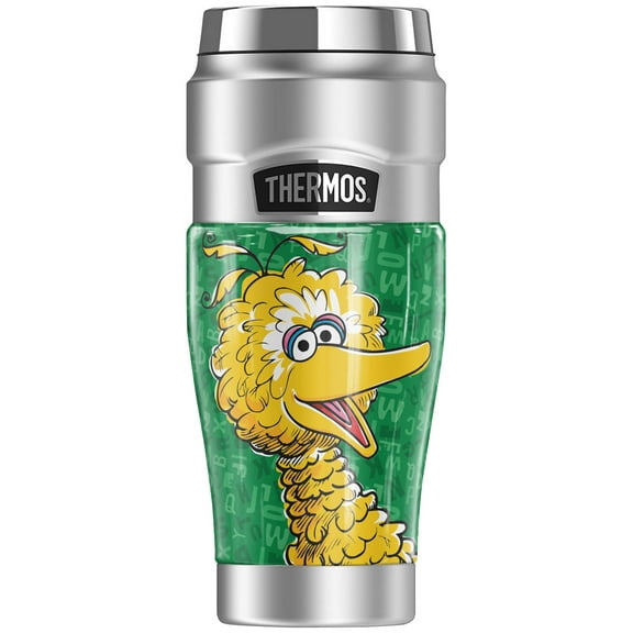 Sesame Street Big Bird Character THERMOS STAINLESS KING Stainless Steel Travel Tumbler, Vacuum insulated & Double Wall, 16oz