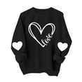 thumbnail image 6 of WHLBF Blouse for Women Long Sleeved Round Neck Hearted Printed Sweatshirts Black XL, 6 of 9