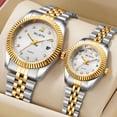 thumbnail image 3 of Reloj de pareja de moda resistente al agua, reloj de mujer, reloj de cuarzo para hombre, reloj dorado para mujer, 3 of 5