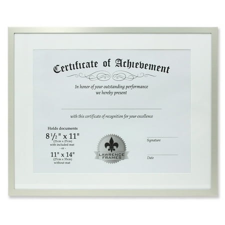Antique Silver Document Frames - 11x14 Dual Use Silver Aluminum Document Frame