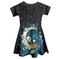 thumbnail image 5 of Yuyamidu Cute Panda Summer Dresses for Teens Girl Moon Round Neck Skater Dress Spring Summer Outdoor Short Sleeve Sundress Casual Flower Dresses for Kids Girls 11-12, 5 of 6