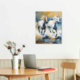 thumbnail image 3 of Creowell 16x20 in / 12x16 in Galloping Horses Expressionist Inspired Abstract Canvas Wall Art Canvas Print Stretched over Pine Wood frame for Wall Decor 16x20 in, 3 of 5
